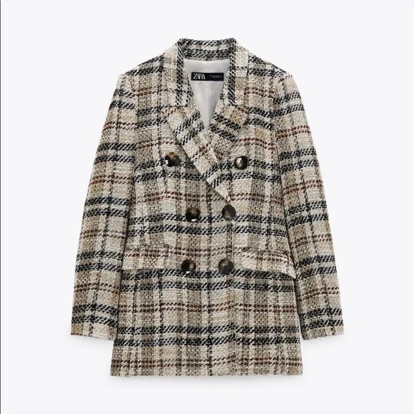 ZARA DOUBLE BREASTED BLAZER - Picture 6 of 6